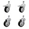 Service Caster 4 Inch SS Black Poly Swivel 12mm Threaded Stem Caster Total Lock Brake, 2PK SCC-SSTSTTL20S414-PPUB-BLK-M1215-2S2 - alternate 4